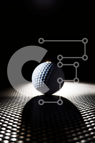 Intra Συλλεκτικό Ξύλινο Παζλ Plywood  4mm - Λευκή μπάλα του γκολφ σε ασπρόμαυρο καρό πάτωμα Σε Ξύλινο Κουτί - Διαστάσεις Puzzle: 10x10 cm – 25 κομμάτια