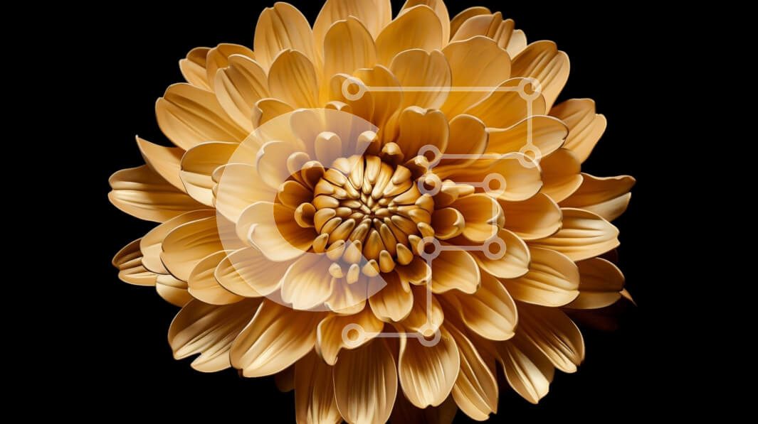 Intra Συλλεκτικό Ξύλινο Παζλ Plywood  4mm - Μεγάλο λουλούδι από κίτρινο χαρτί σε μαύρο φόντο Σε Ξύλινο Κουτί - Διαστάσεις: 10x10 cm – 25 κομμάτια