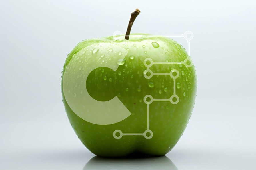 Σετ των 2 Intra Συλλεκτικό Ξύλινο Παζλ Plywood  4mm - Φρέσκο ​​πράσινο μήλο με σταγονίδια αφρώδους νερού Σε Ξύλινο Κουτί - Διαστάσεις: 10x10 cm – 25 κομμάτια