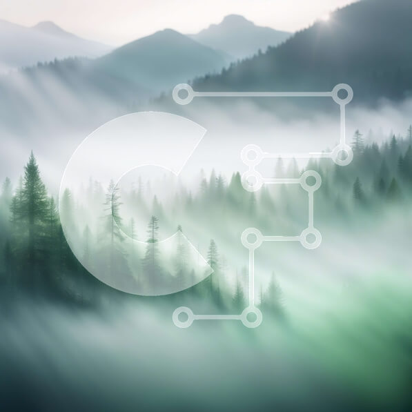 Intra Συλλεκτικό Ξύλινο Παζλ Plywood  4mm - Όμορφη εικόνα με ομιχλώδη βουνά και πεύκα Σε Ξύλινο Κουτί - Διαστάσεις: 10x10 cm – 25 κομμάτια