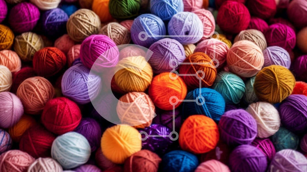 Intra Συλλεκτικό Ξύλινο Παζλ Plywood  4mm - Όμορφη εικόνα με πολύχρωμες μπάλες νήματος σε ένα σωρό Σε Ξύλινο Κουτί - Διαστάσεις: 10x10 cm – 25 κομμάτια