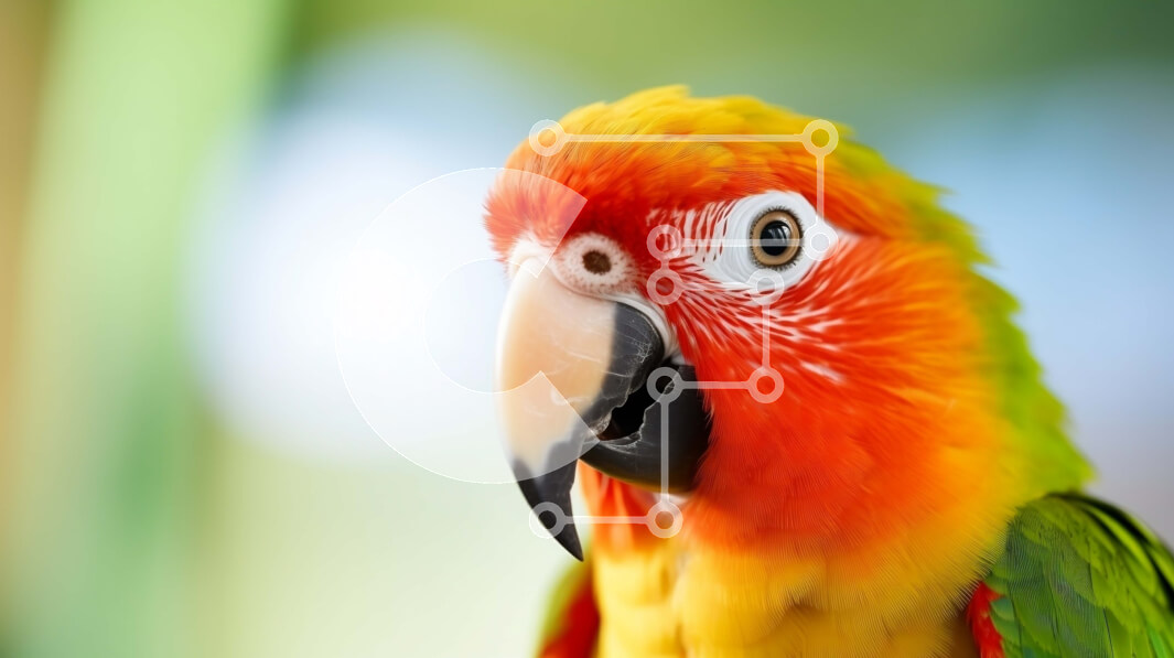 Σετ των 2 Intra Συλλεκτικό Ξύλινο Παζλ Plywood  4mm - Πολύχρωμος παπαγάλος σε πράσινο φόντο Σε Ξύλινο Κουτί - Διαστάσεις: 10x10 cm – 25 κομμάτια