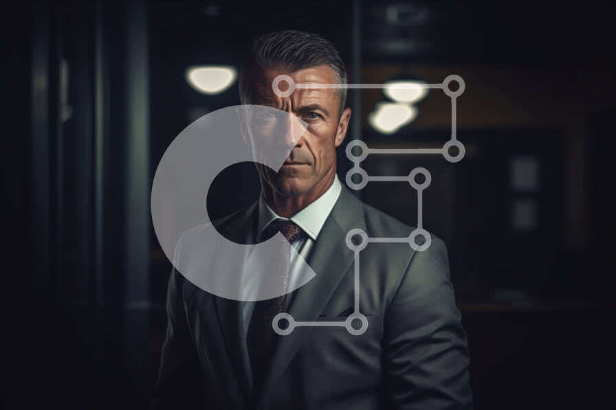 Intra Συλλεκτικό Ξύλινο Παζλ Plywood  4mm - Σοβαρός επιχειρηματίας σε αμυδρά φωτισμένο δωμάτιο Σε Ξύλινο Κουτί - Διαστάσεις Puzzle: 10x10 cm – 25 κομμάτια