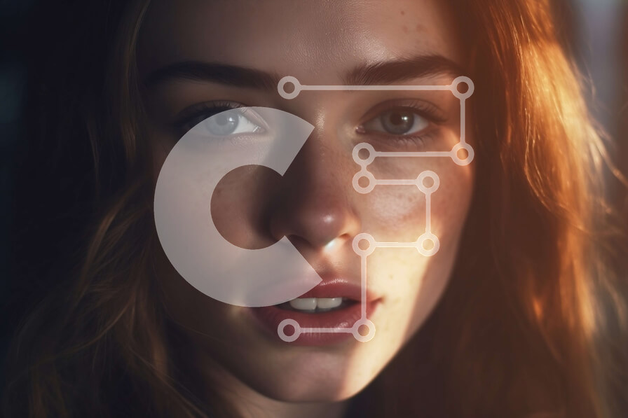 Intra Συλλεκτικό Ξύλινο Παζλ Plywood  4mm - Σοβαρή νεαρή γυναίκα με σπαστά καστανά μαλλιά και μπλε μάτια Σε Ξύλινο Κουτί - Διαστάσεις Puzzle: 10x10 cm – 25 κομμάτια