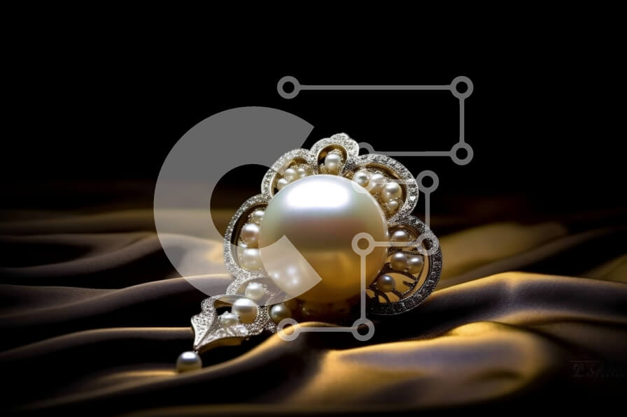 Intra Συλλεκτικό Ξύλινο Παζλ Plywood  4mm - Κομψό και πολυτελές μαργαριταρένιο κολιέ με κούμπωμα από διαμαντένιο λουλούδι Σε Ξύλινο Κουτί - Διαστάσεις Puzzle: 10x10 cm – 25 κομμάτια