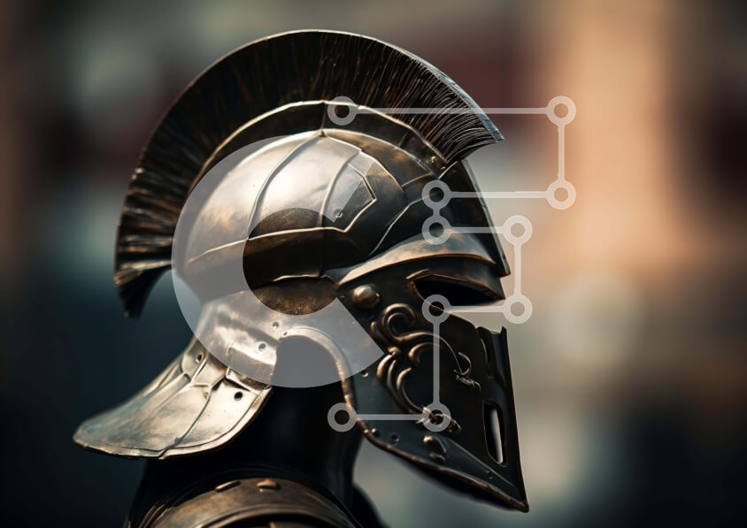 Intra Συλλεκτικό Ξύλινο Παζλ Plywood  4mm - Χάλκινο σπαρτιατικό κράνος Σε Ξύλινο Κουτί - Διαστάσεις: 10x10 cm – 25 κομμάτια