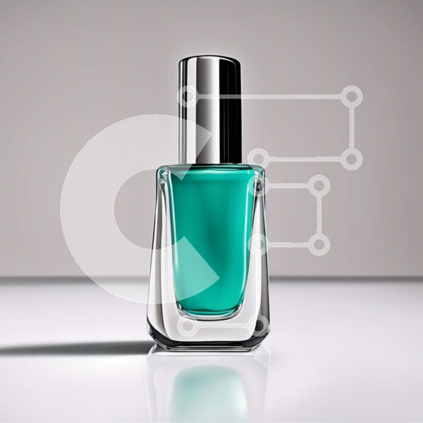 Σετ των 2 Intra Συλλεκτικό Ξύλινο Παζλ Plywood  4mm - Κομψό και μοντέρνο πράσινο μπουκάλι βερνικιού νυχιών - Turquoise Shine Σε Ξύλινο Κουτί - Διαστάσεις: 10x10 cm – 25 κομμάτια