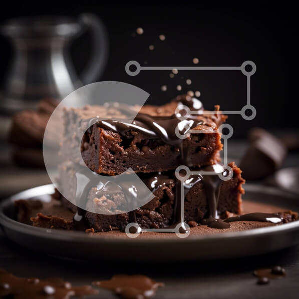 Σετ των 2 Intra Συλλεκτικό Ξύλινο Παζλ Plywood  4mm - Ακαταμάχητα Brownies σοκολάτας με ντεκαντέ σάλτσα σοκολάτας Σε Ξύλινο Κουτί - Διαστάσεις: 10x10 cm – 25 κομμάτια