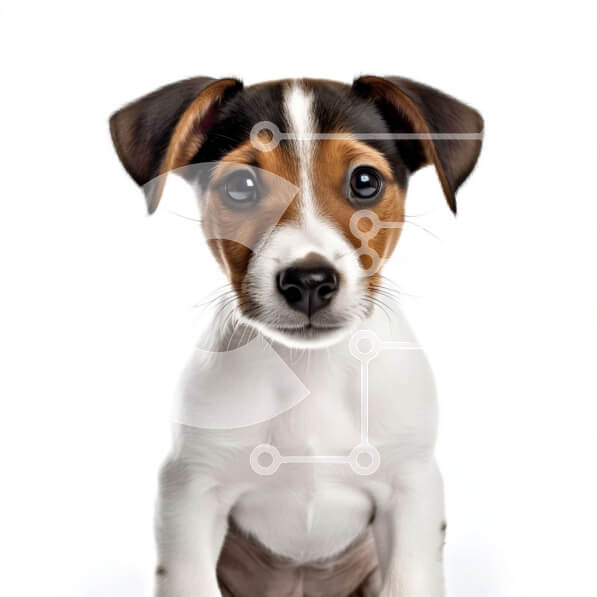 Intra Συλλεκτικό Ξύλινο Παζλ Plywood  4mm - Αξιολάτρευτη εικόνα ενός περίεργου μικρού σκύλου που κάθεται στα πίσω πόδια Σε Ξύλινο Κουτί - Διαστάσεις: 10x10 cm – 25 κομμάτια