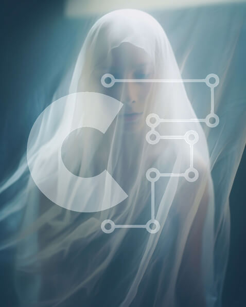 Intra Συλλεκτικό Ξύλινο Παζλ Plywood  4mm - Γυναίκα με πέπλο που επιπλέει στον αέρα Σε Ξύλινο Κουτί - Διαστάσεις Puzzle: 10x10 cm – 25 κομμάτια