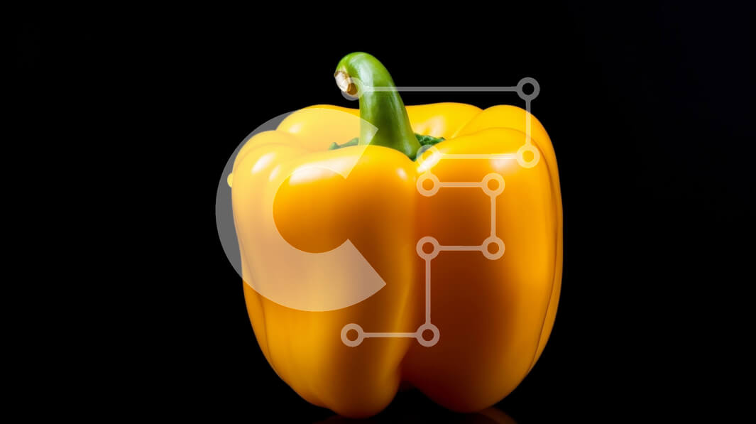 Σετ των 2 Intra Συλλεκτικό Ξύλινο Παζλ Plywood  4mm - Κίτρινο πιπέρι σε μαύρο φόντο Σε Ξύλινο Κουτί - Διαστάσεις: 10x10 cm – 25 κομμάτια