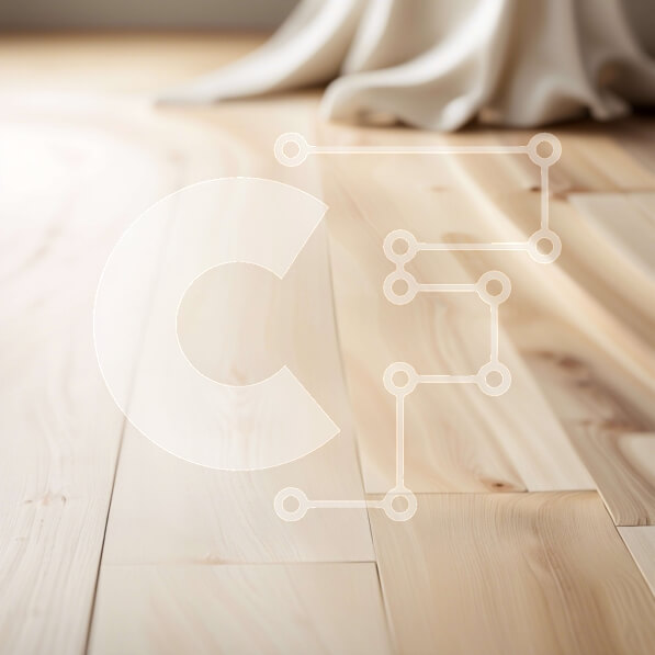 Intra Συλλεκτικό Ξύλινο Παζλ Plywood  4mm - Άνετη και γαλήνια εικόνα ενός ξύλινου δαπέδου με λευκή κουρτίνα Σε Ξύλινο Κουτί - Διαστάσεις Puzzle: 10x10 cm – 25 κομμάτια