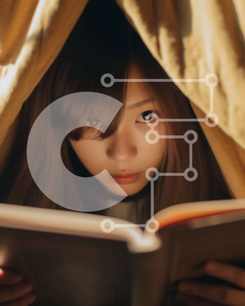 Intra Συλλεκτικό Ξύλινο Παζλ Plywood  4mm - Άνετη ανάγνωση: Νεαρή γυναίκα απολαμβάνει ένα βιβλίο κάτω από μια ζεστή κίτρινη κουβέρτα Σε Ξύλινο Κουτί - Διαστάσεις Puzzle: 10x10 cm – 25 κομμάτια