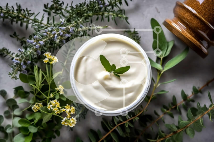 Σετ των 2 Intra Συλλεκτικό Ξύλινο Παζλ Plywood  4mm - Νόστιμη σαντιγί σε ένα κρεβάτι με φρέσκα βότανα και φυτά Σε Ξύλινο Κουτί - Διαστάσεις: 10x10 cm – 25 κομμάτια