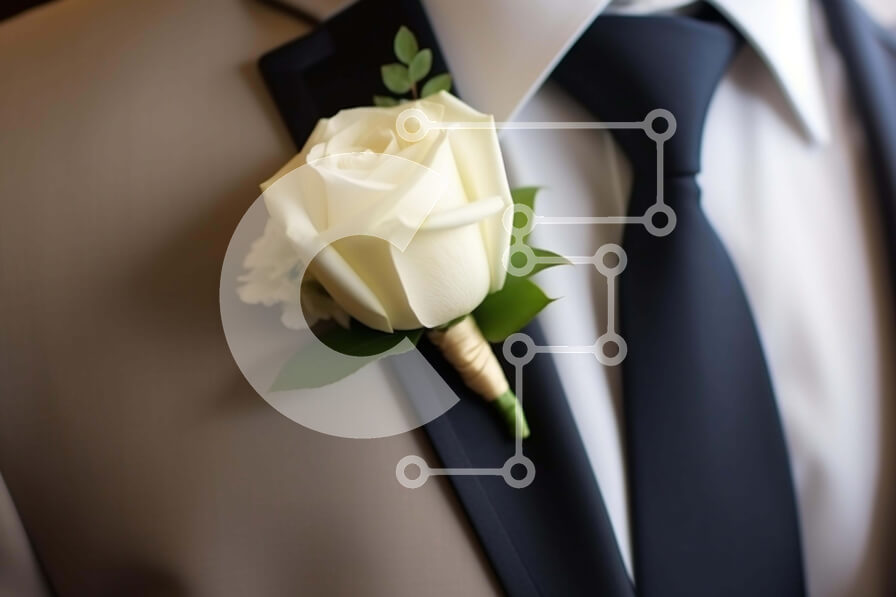 Intra Συλλεκτικό Ξύλινο Παζλ Plywood  4mm - Λευκό τριαντάφυλλο μπουτονιέρα στο πέτο του κοστούμι Σε Ξύλινο Κουτί - Διαστάσεις Puzzle: 10x10 cm – 25 κομμάτια