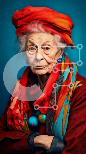 Intra Συλλεκτικό Ξύλινο Παζλ Plywood  4mm - Πορτρέτο μιας ηλικιωμένης γυναίκας με μια σοβαρή έκφραση Σε Ξύλινο Κουτί - Διαστάσεις Puzzle: 10x10 cm – 25 κομμάτια