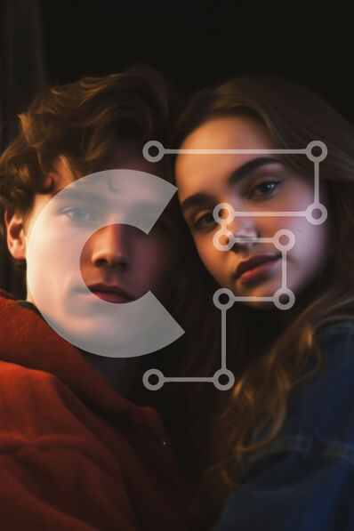 Intra Συλλεκτικό Ξύλινο Παζλ Plywood  4mm - Οικεία στιγμή μεταξύ νεαρού ζευγαριού σε δωμάτιο με χαμηλό φωτισμό Σε Ξύλινο Κουτί - Διαστάσεις Puzzle: 10x10 cm – 25 κομμάτια