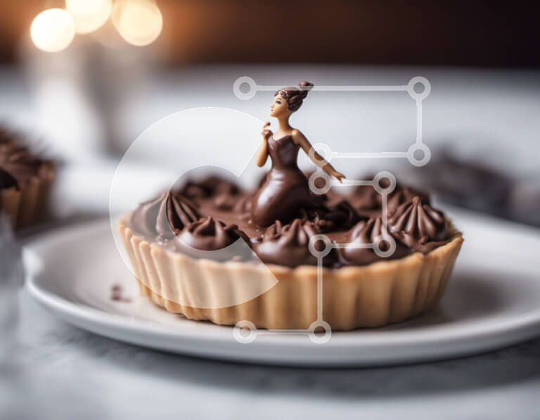 Σετ των 2 Intra Συλλεκτικό Ξύλινο Παζλ Plywood  4mm - Νόστιμο επιδόρπιο παγωμένο με σοκολάτα με κομψή φιγούρα στην κορυφή Σε Ξύλινο Κουτί - Διαστάσεις: 10x10 cm – 25 κομμάτια