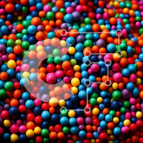 Intra Συλλεκτικό Ξύλινο Παζλ Plywood  4mm - Ζωντανό σωρό από πολύχρωμες μπάλες Σε Ξύλινο Κουτί - Διαστάσεις Puzzle: 10x10 cm – 25 κομμάτια