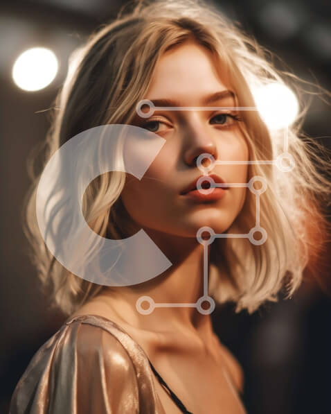 Intra Συλλεκτικό Ξύλινο Παζλ Plywood  4mm - Σοβαρή ξανθιά γυναίκα με χρυσή κορυφαία φωτογραφία Σε Ξύλινο Κουτί - Διαστάσεις Puzzle: 10x10 cm – 25 κομμάτια