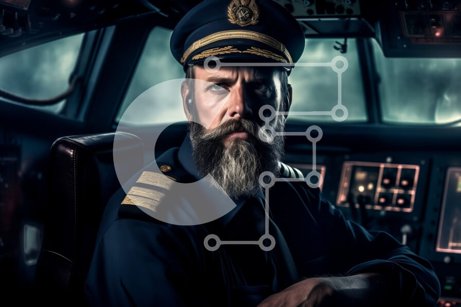 Intra Συλλεκτικό Ξύλινο Παζλ Plywood  4mm - Πιλότος με ομοιόμορφη καθισμένη στο πιλοτήριο αεροπλάνου μια έναστρη νύχτα Σε Ξύλινο Κουτί - Διαστάσεις Puzzle: 10x10 cm – 25 κομμάτια