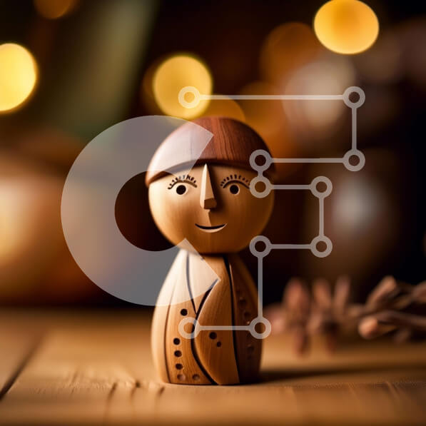 Intra Συλλεκτικό Ξύλινο Παζλ Plywood  4mm - Περίπλοκο ξύλινο άγαλμα ενός σοβαρού άνδρα που κάθεται σε ένα τραπέζι Σε Ξύλινο Κουτί - Διαστάσεις: 10x10 cm – 25 κομμάτια