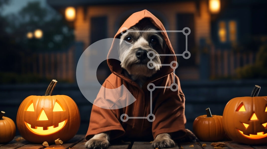 Σετ των 2 Intra Συλλεκτικό Ξύλινο Παζλ Plywood  4mm - Μικρό σκυλί που φοράει μπουφάν κολοκύθας Σε Ξύλινο Κουτί - Διαστάσεις: 10x10 cm – 25 κομμάτια