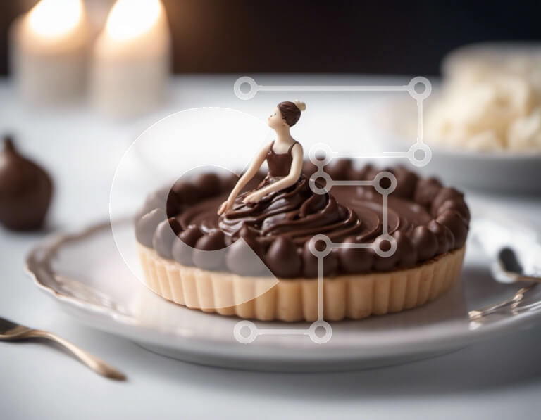 Σετ των 2 Intra Συλλεκτικό Ξύλινο Παζλ Plywood  4mm - Επιδόρπιο με παγωμένο σοκολάτα με γλυπτή φιγούρα Σε Ξύλινο Κουτί - Διαστάσεις: 10x10 cm – 25 κομμάτια