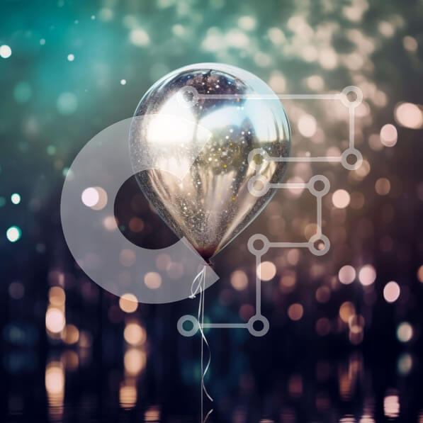 Intra Συλλεκτικό Ξύλινο Παζλ Plywood  4mm - Πλωτό ασημένιο μπαλόνι με αστραφτερά φώτα Σε Ξύλινο Κουτί - Διαστάσεις Puzzle: 10x10 cm – 25 κομμάτια