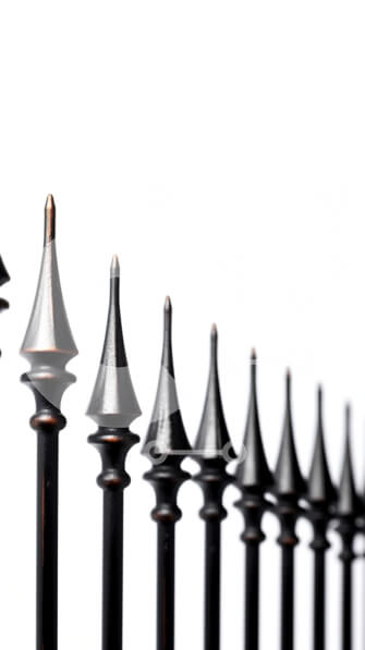 Intra Συλλεκτικό Ξύλινο Παζλ Plywood  4mm - Λεπτομερής εικόνα ενός φράχτη από σφυρήλατο σίδερο με αιχμές Σε Ξύλινο Κουτί - Διαστάσεις Puzzle: 10x10 cm – 25 κομμάτια