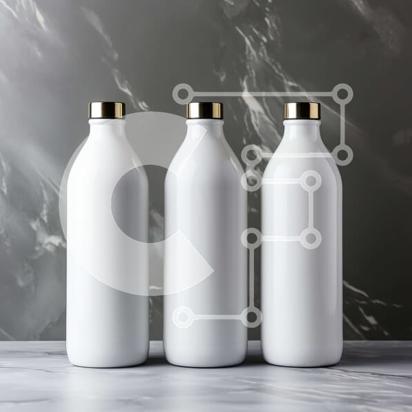 Intra Συλλεκτικό Ξύλινο Παζλ Plywood  4mm - Κομψά λευκά πλαστικά μπουκάλια με χρυσά καπάκια Σε Ξύλινο Κουτί - Διαστάσεις: 10x10 cm – 25 κομμάτια