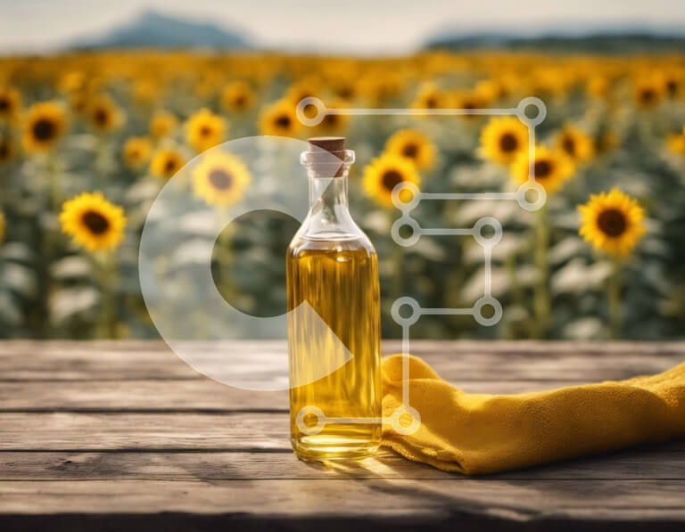 Σετ των 2 Intra Συλλεκτικό Ξύλινο Παζλ Plywood  4mm - Μπουκάλι ηλιέλαιο σε ξύλινο τραπέζι Σε Ξύλινο Κουτί - Διαστάσεις: 10x10 cm – 25 κομμάτια