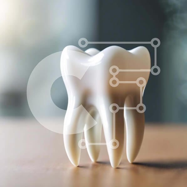 Intra Συλλεκτικό Ξύλινο Παζλ Plywood  4mm - Μοντέλο οδοντικών δοντιών σε τραπέζι βελανιδιάς Σε Ξύλινο Κουτί - Διαστάσεις Puzzle: 10x10 cm – 25 κομμάτια