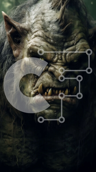 Intra Συλλεκτικό Ξύλινο Παζλ Plywood  4mm - Τρολ φαντασίας με κορώνα από κλαδιά και φύλλα Σε Ξύλινο Κουτί - Διαστάσεις Puzzle: 10x10 cm – 25 κομμάτια