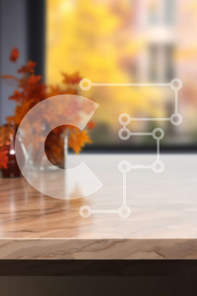 Σετ των 2 Intra Συλλεκτικό Ξύλινο Παζλ Plywood  4mm - Φθινοπωρινά φύλλα σε ξύλινο τραπέζι με θολό φόντο Σε Ξύλινο Κουτί - Διαστάσεις: 10x10 cm – 25 κομμάτια