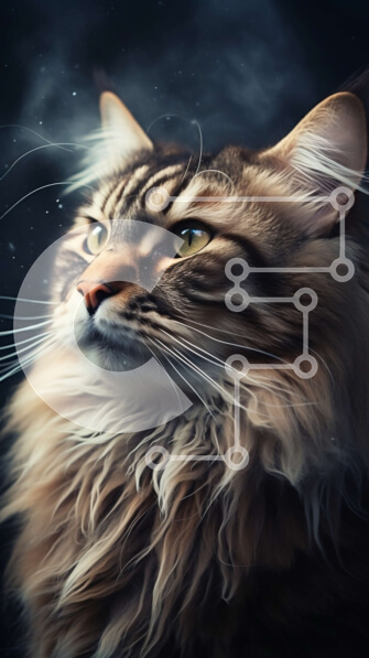 Σετ των 2 Intra Συλλεκτικό Ξύλινο Παζλ Plywood  4mm - Εκπληκτική εικόνα μιας μακρυμάλλης γάτας με λαμπερά πράσινα μάτια Σε Ξύλινο Κουτί - Διαστάσεις: 10x10 cm – 25 κομμάτια