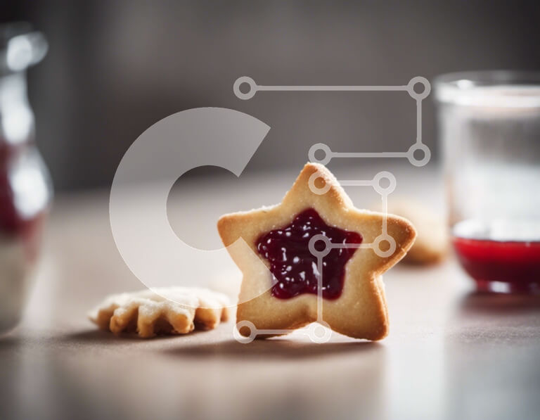 Σετ των 2 Intra Συλλεκτικό Ξύλινο Παζλ Plywood  4mm - Μπισκότο μαρμελάδας σε σχήμα αστεριού και ποτήρια υγρού Σε Ξύλινο Κουτί - Διαστάσεις: 10x10 cm – 25 κομμάτια