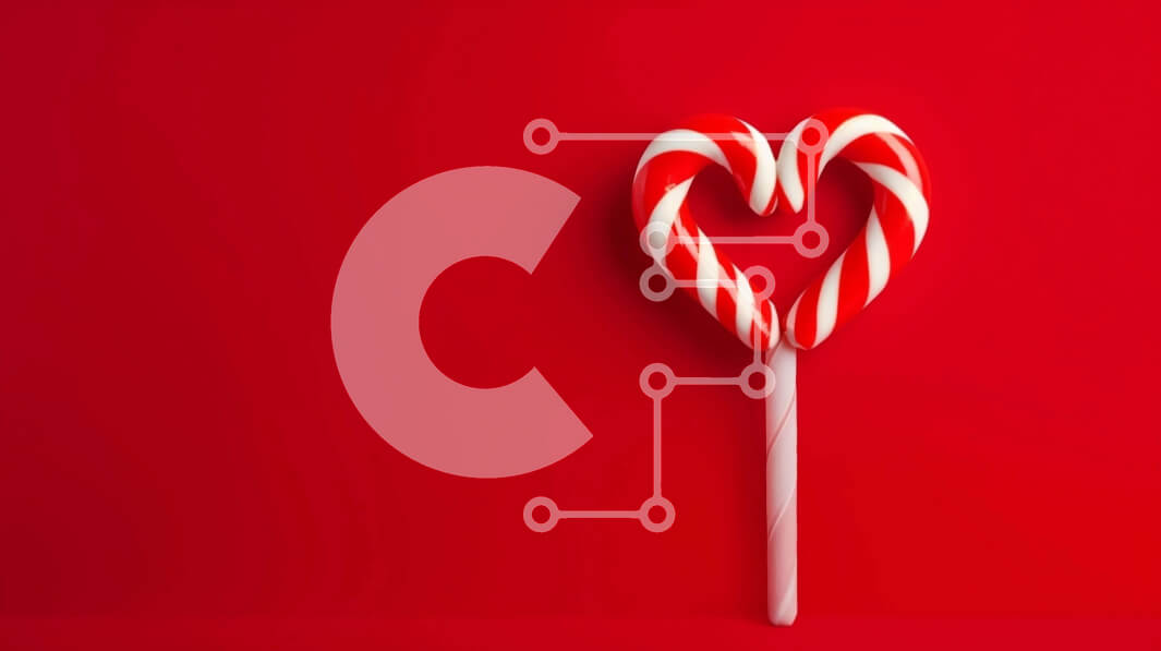 Intra Συλλεκτικό Ξύλινο Παζλ Plywood  4mm - Καραμέλα γλειφιτζούρι σε σχήμα καρδιάς για την ημέρα του Αγίου Βαλεντίνου σε πορτοκαλί φόντο Σε Ξύλινο Κουτί - Διαστάσεις Puzzle: 10x10 cm – 25 κομμάτια