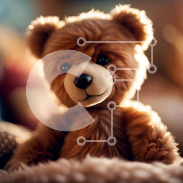 Intra Συλλεκτικό Ξύλινο Παζλ Plywood  4mm - Αξιολάτρευτη εικόνα ενός αρκουδάκι σε ένα κρεβάτι Σε Ξύλινο Κουτί - Διαστάσεις: 10x10 cm – 25 κομμάτια