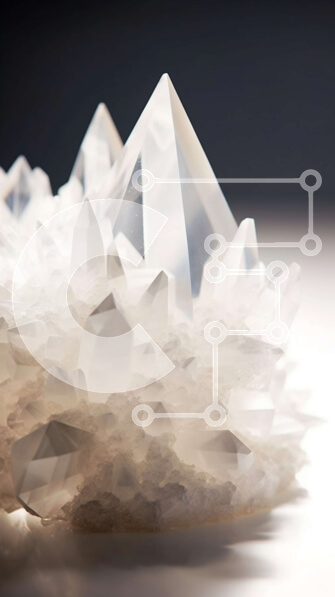 Σετ των 2 Intra Συλλεκτικό Ξύλινο Παζλ Plywood  4mm - Συναρπαστική εικόνα λευκών κρυστάλλων με αιχμηρές άκρες σε μαύρη επιφάνεια Σε Ξύλινο Κουτί - Διαστάσεις: 10x10 cm – 25 κομμάτια