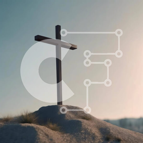 Intra Συλλεκτικό Ξύλινο Παζλ Plywood  4mm - Ηλιόλουστος Σταυρός στην κορυφή του λόφου Σε Ξύλινο Κουτί - Διαστάσεις Puzzle: 10x10 cm – 25 κομμάτια