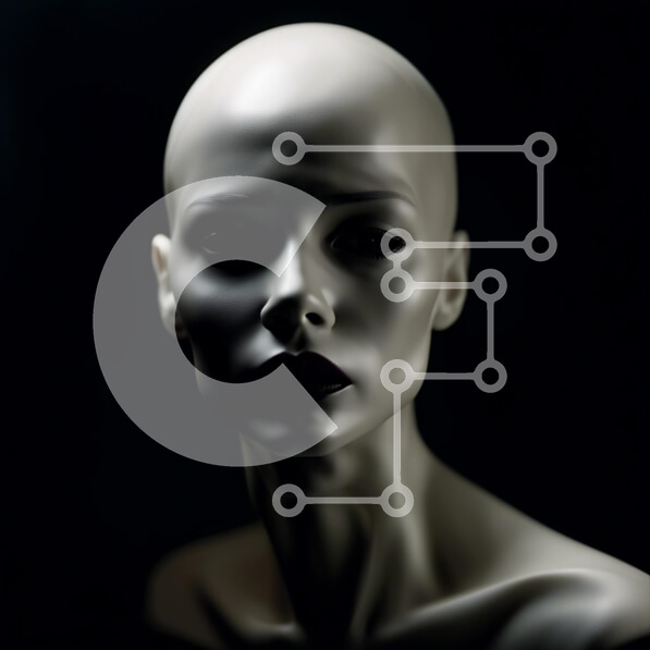 Σετ των 2 Intra Συλλεκτικό Ξύλινο Παζλ Plywood  4mm - Κομψό γυναικείο μανεκέν με ξανθά μαλλιά και λευκό πουκάμισο Σε Ξύλινο Κουτί - Διαστάσεις: 10x10 cm – 25 κομμάτια