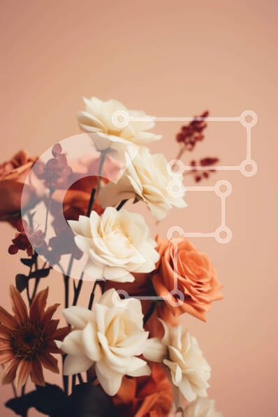 Σετ των 2 Intra Συλλεκτικό Ξύλινο Παζλ Plywood  4mm - Κομψό φλοράλ κεντρικό κομμάτι με φρέσκα λουλούδια Σε Ξύλινο Κουτί - Διαστάσεις: 10x10 cm – 25 κομμάτια