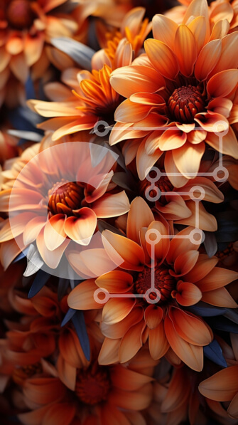 Σετ των 2 Intra Συλλεκτικό Ξύλινο Παζλ Plywood  4mm - Όμορφη κινηματογράφηση σε πρώτο πλάνο ενός μπουκέτου με πορτοκαλί και κίτρινα λουλούδια Σε Ξύλινο Κουτί - Διαστάσεις: 10x10 cm – 25 κομμάτια