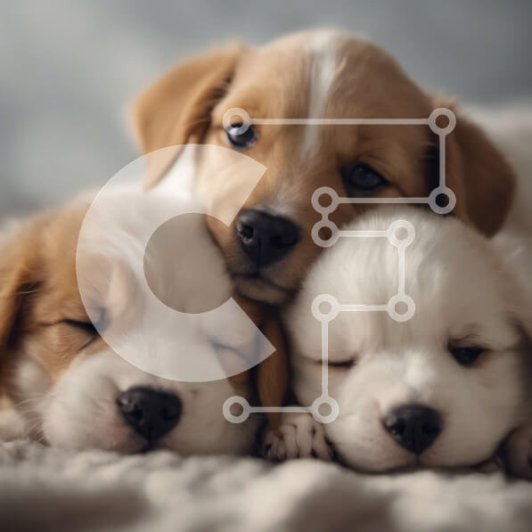 Intra Συλλεκτικό Ξύλινο Παζλ Plywood  4mm - Τρία χαριτωμένα κουτάβια κοιμούνται ή ξεκουράζονται Σε Ξύλινο Κουτί - Διαστάσεις: 10x10 cm – 25 κομμάτια