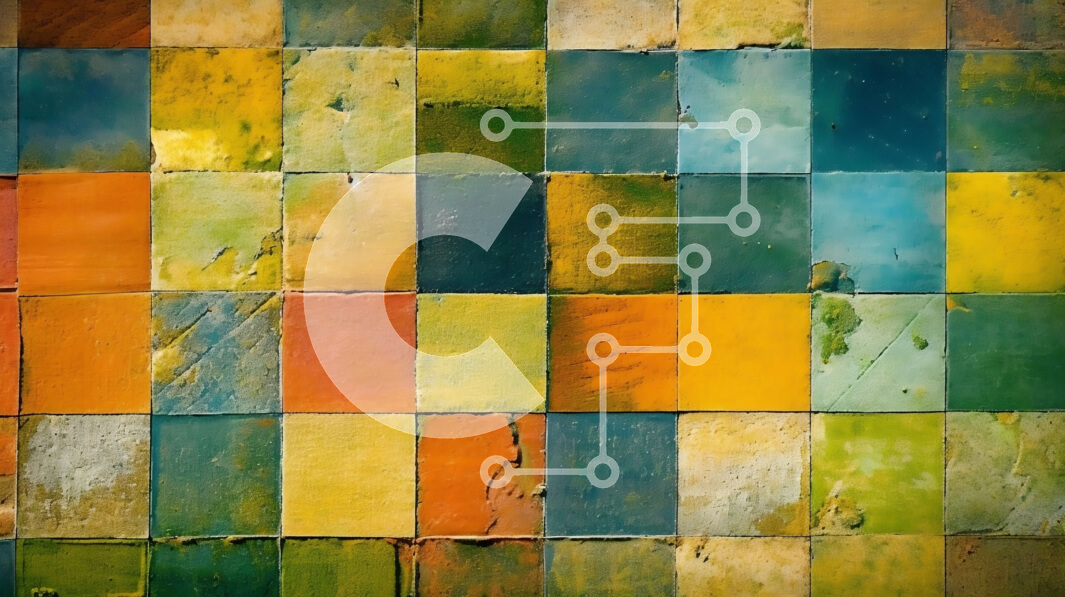 Intra Συλλεκτικό Ξύλινο Παζλ Plywood  4mm - Ζωντανή φωτογραφία τοίχου με πλακάκια μωσαϊκού από κοντά Σε Ξύλινο Κουτί - Διαστάσεις Puzzle: 10x10 cm – 25 κομμάτια