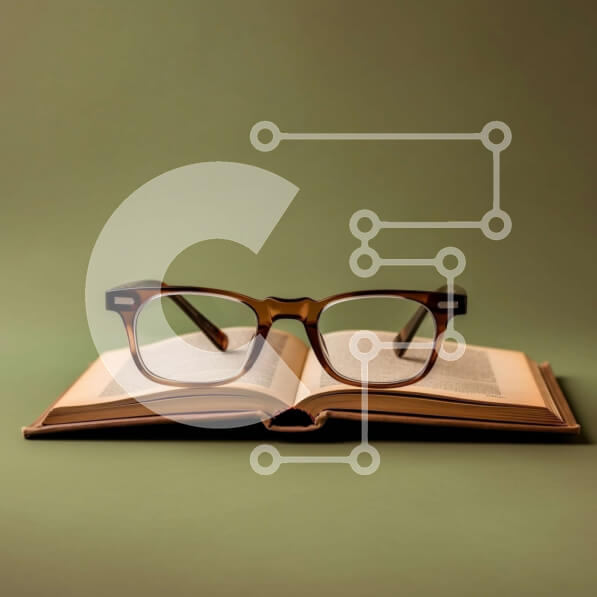 Intra Συλλεκτικό Ξύλινο Παζλ Plywood  4mm - Κομψή και εκπαιδευτική εικόνα ενός ανοιχτού βιβλίου και γυαλιών Σε Ξύλινο Κουτί - Διαστάσεις Puzzle: 10x10 cm – 25 κομμάτια