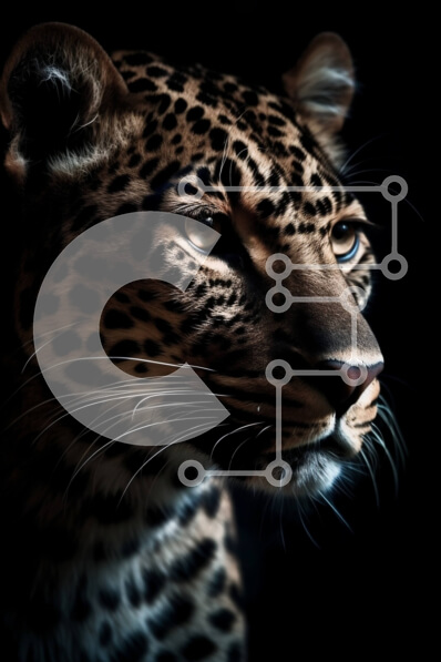 Σετ των 2 Intra Συλλεκτικό Ξύλινο Παζλ Plywood  4mm - Κοντινό πλάνο άγριας λεοπάρδαλης με μάτια κλειστά και στόμα ανοιχτό Σε Ξύλινο Κουτί - Διαστάσεις: 10x10 cm – 25 κομμάτια