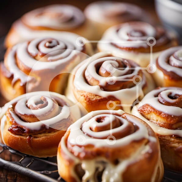 Σετ των 2 Intra Συλλεκτικό Ξύλινο Παζλ Plywood  4mm - Λαχταριστός δίσκος με ρολά κανέλας με κρέμα τυρί παγωμένο Σε Ξύλινο Κουτί - Διαστάσεις: 10x10 cm – 25 κομμάτια