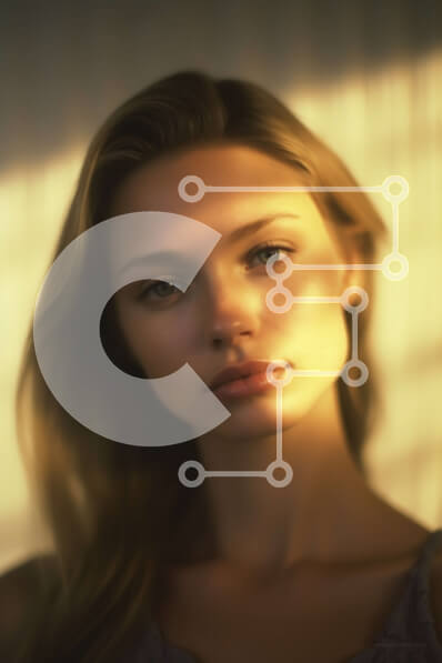 Intra Συλλεκτικό Ξύλινο Παζλ Plywood  4mm - Όμορφη εικόνα μιας ξανθιάς γυναίκας με μια λευκή μπλούζα με το φως του ήλιου Σε Ξύλινο Κουτί - Διαστάσεις Puzzle: 10x10 cm – 25 κομμάτια